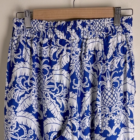 Rachel Zoe | Tropical Vacay Linen Blend Elastic Waist Wide Leg Pants | S - Picture 3 of 9